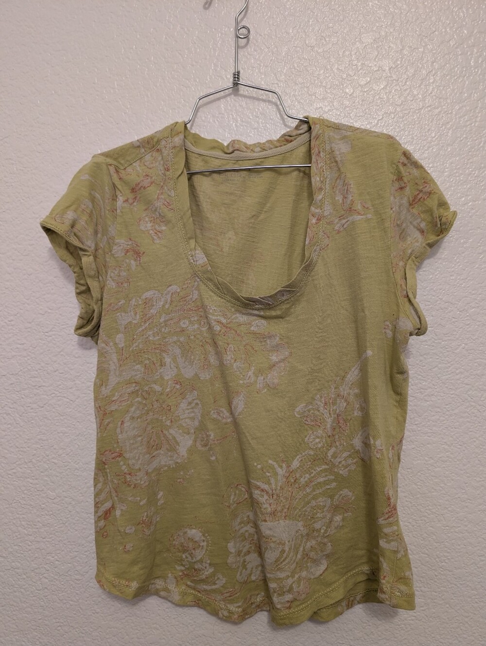 Pilcro Anthropologie Yellow Floral Top Size Small